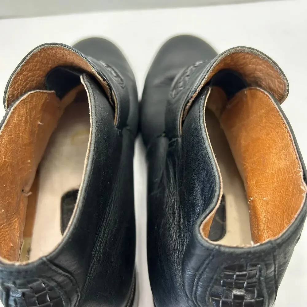 Ariat Western Style Black Leather‎ Buckled Ankle Booties Women's Size 7.5B